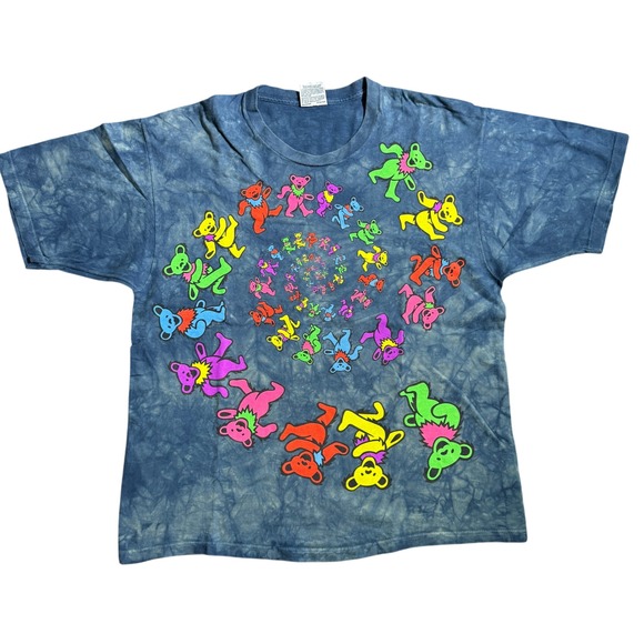 Liquid Blue Other - Vintage Liquid Blue Grateful Dead Dancing Bears Spiral Tie Dye Shirt Blue Large
